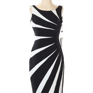 NWT Adrianna Papell Navy & White Illusion dress, 4